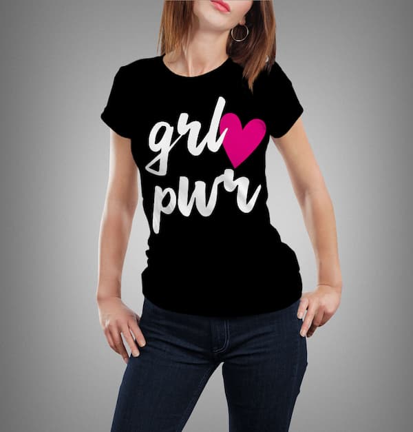 Camiseta mujer grl pwr negro