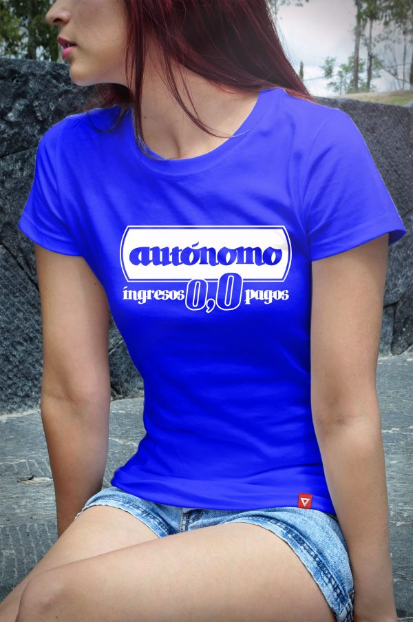 Camiseta mujer Autónomo 0,0 azul